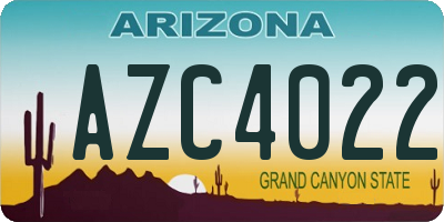 AZ license plate AZC4022