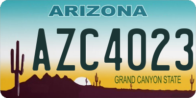 AZ license plate AZC4023