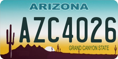 AZ license plate AZC4026