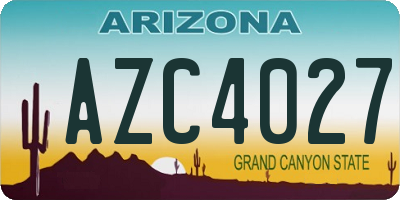 AZ license plate AZC4027
