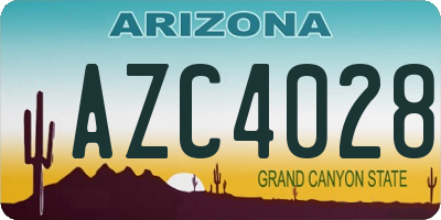 AZ license plate AZC4028