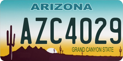 AZ license plate AZC4029