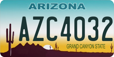 AZ license plate AZC4032