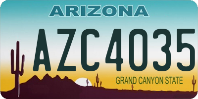 AZ license plate AZC4035