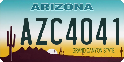 AZ license plate AZC4041