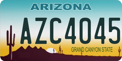 AZ license plate AZC4045