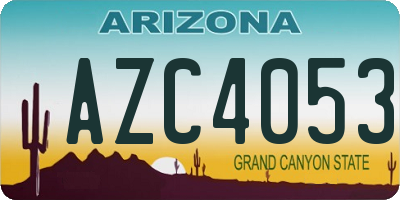 AZ license plate AZC4053