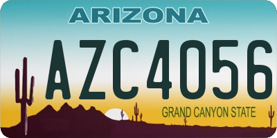 AZ license plate AZC4056