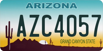 AZ license plate AZC4057