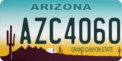 AZ license plate AZC4060