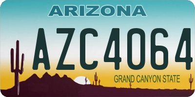 AZ license plate AZC4064