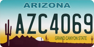 AZ license plate AZC4069
