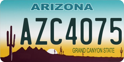 AZ license plate AZC4075