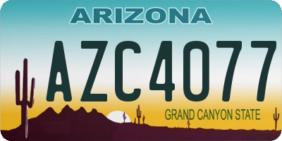 AZ license plate AZC4077