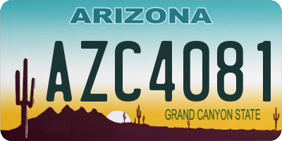 AZ license plate AZC4081