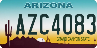 AZ license plate AZC4083