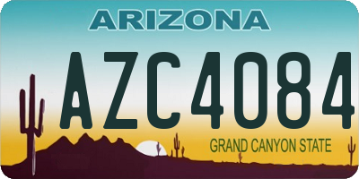 AZ license plate AZC4084
