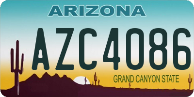 AZ license plate AZC4086