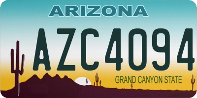 AZ license plate AZC4094