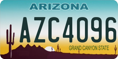 AZ license plate AZC4096