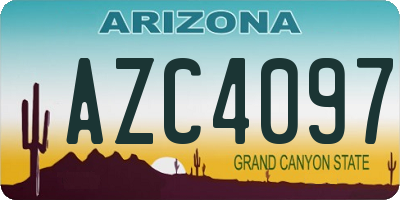AZ license plate AZC4097