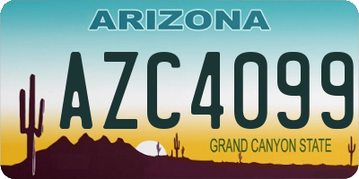AZ license plate AZC4099
