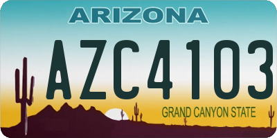 AZ license plate AZC4103