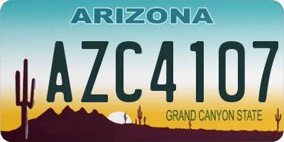 AZ license plate AZC4107
