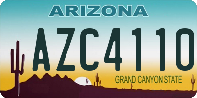 AZ license plate AZC4110