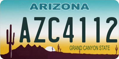AZ license plate AZC4112