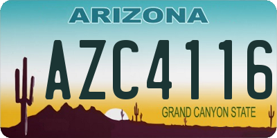AZ license plate AZC4116