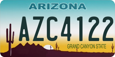 AZ license plate AZC4122
