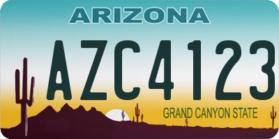 AZ license plate AZC4123
