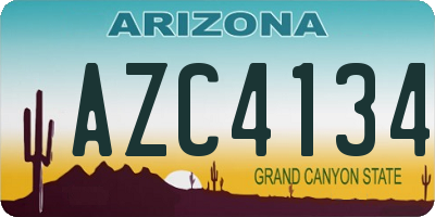AZ license plate AZC4134