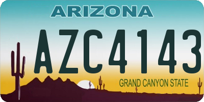 AZ license plate AZC4143
