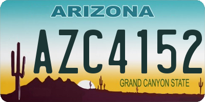 AZ license plate AZC4152