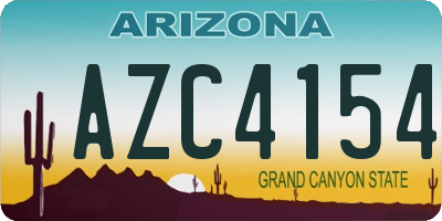 AZ license plate AZC4154