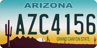 AZ license plate AZC4156