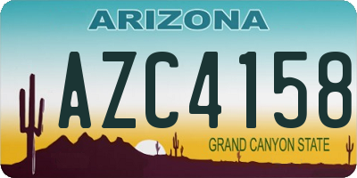 AZ license plate AZC4158