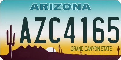 AZ license plate AZC4165