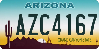 AZ license plate AZC4167