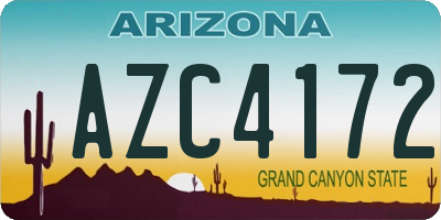 AZ license plate AZC4172