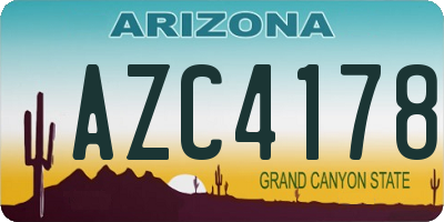 AZ license plate AZC4178