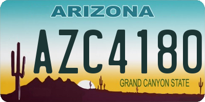 AZ license plate AZC4180