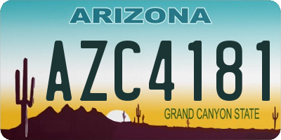 AZ license plate AZC4181