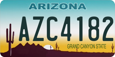 AZ license plate AZC4182