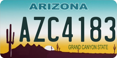 AZ license plate AZC4183