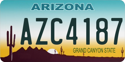 AZ license plate AZC4187