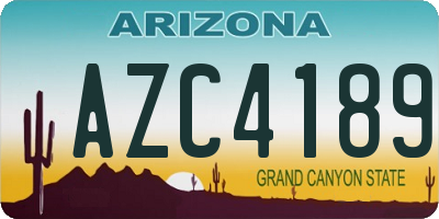 AZ license plate AZC4189