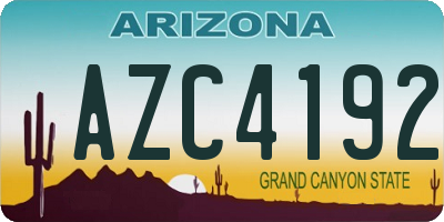 AZ license plate AZC4192